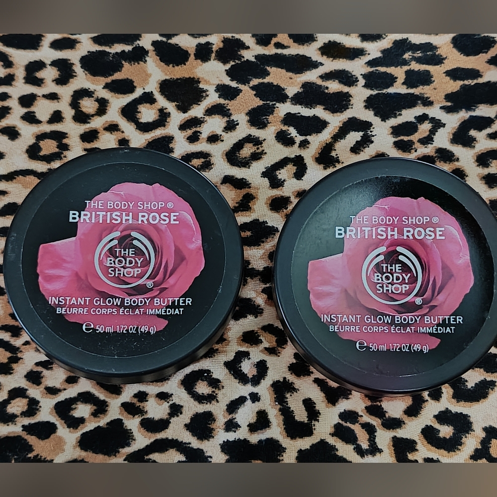 The Body Shop bundle of 2 New British Rose Instant Glow Body Butters